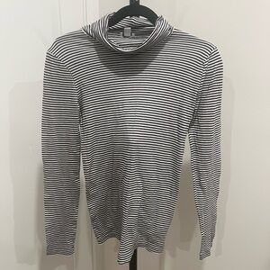 J. Crew Black and White Striped Top